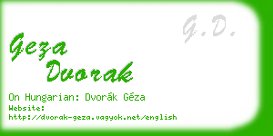 geza dvorak business card