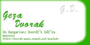 geza dvorak business card